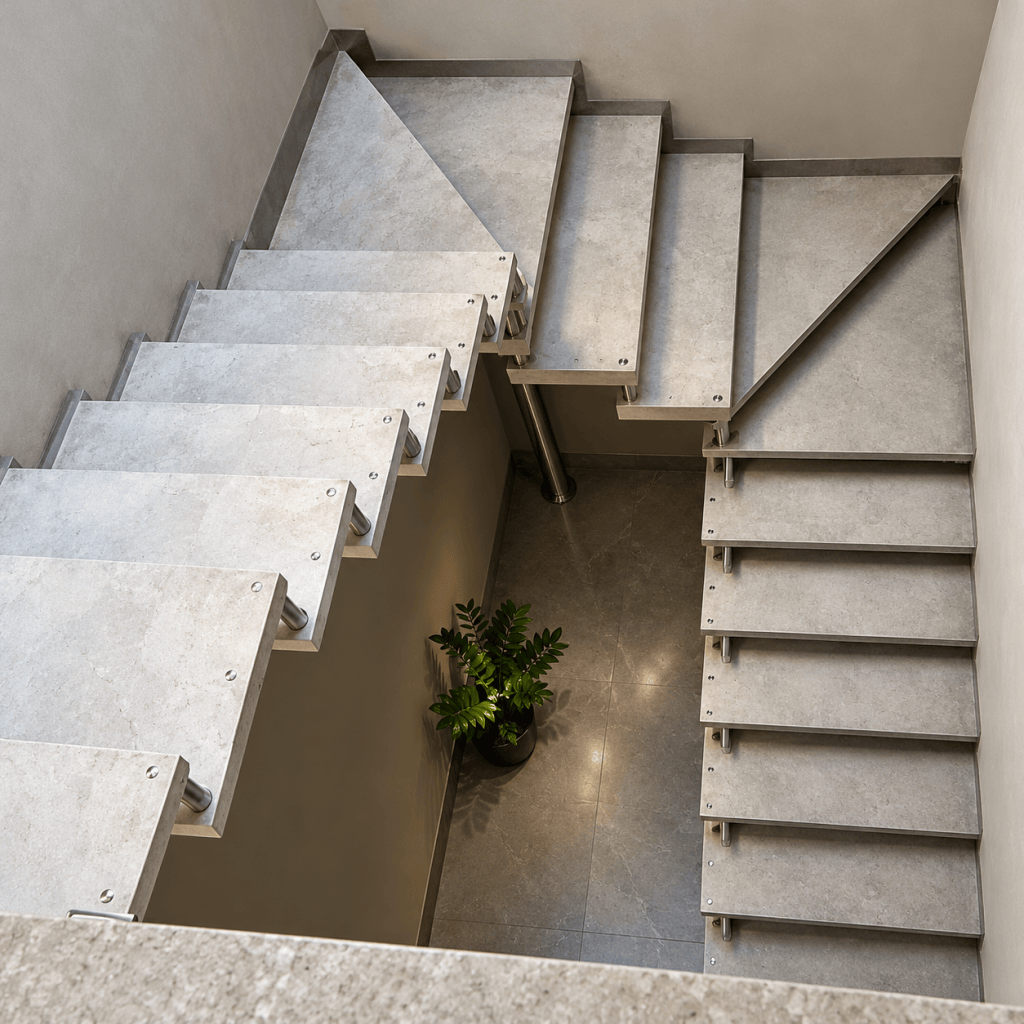 Escada em U pré-moldada em concreto